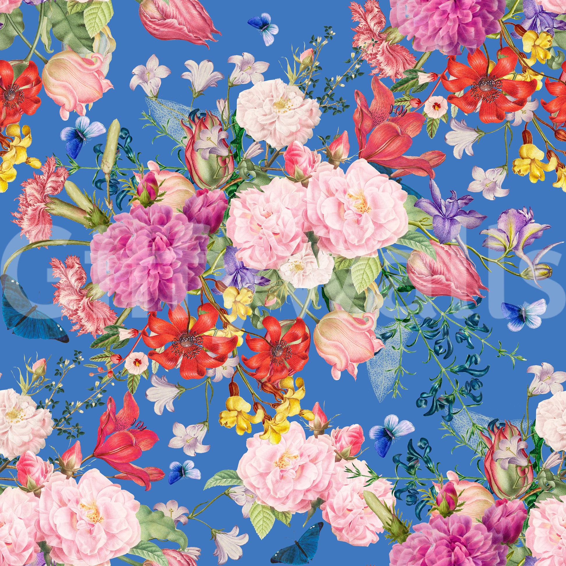 Vintage Botanical Floral Symphony Wallpaper⁠