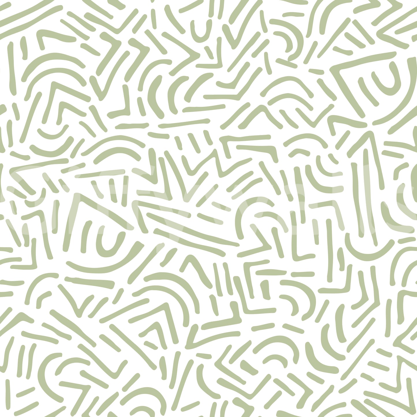 Sage Organic Rhythmic Sketch Wallpaper⁠