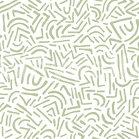 Sage Organic Rhythmic Sketch Wallpaper⁠