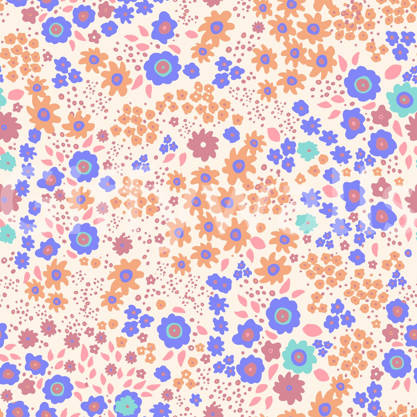 Cheerful Painted Meadow Bloom Wallpaper⁠