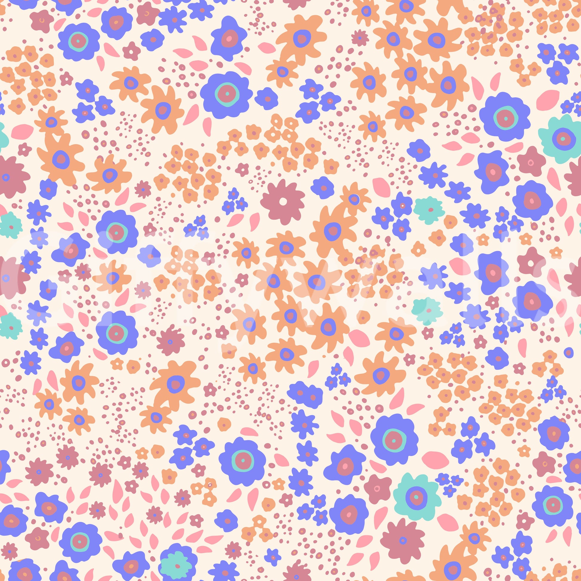 Cheerful Painted Meadow Bloom Wallpaper⁠