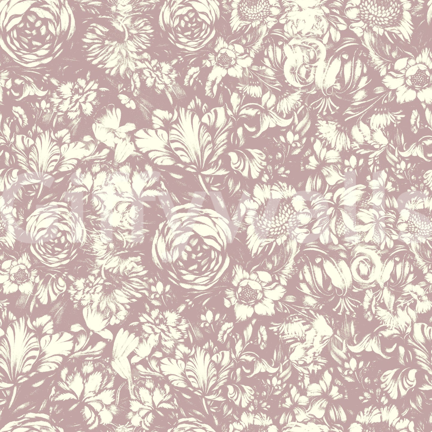 Muted Mauve Botanical Illustration Wallpaper⁠