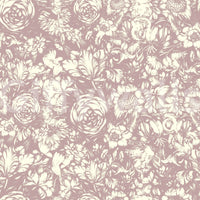 Muted Mauve Botanical Illustration Wallpaper⁠