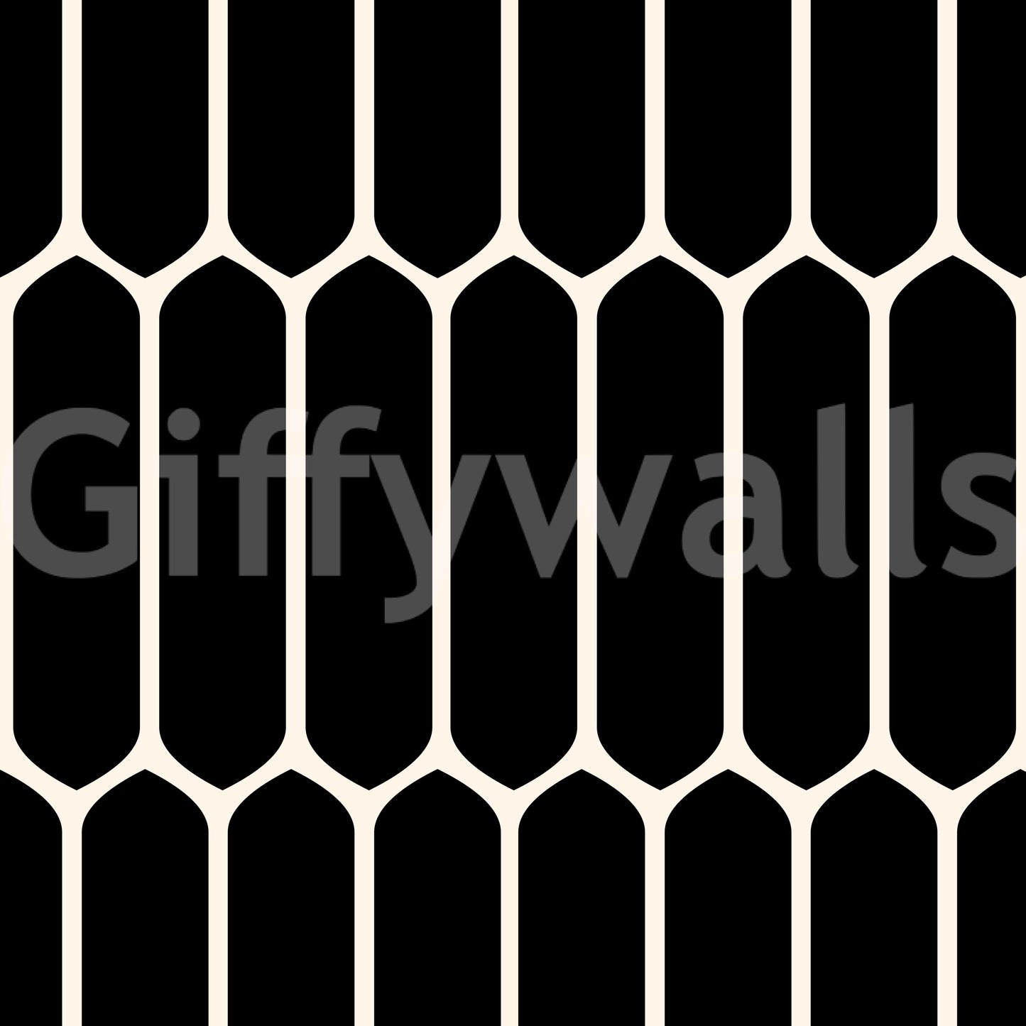 Monochrome Geometric Elongated Hexagon Pattern Wallpaper⁠