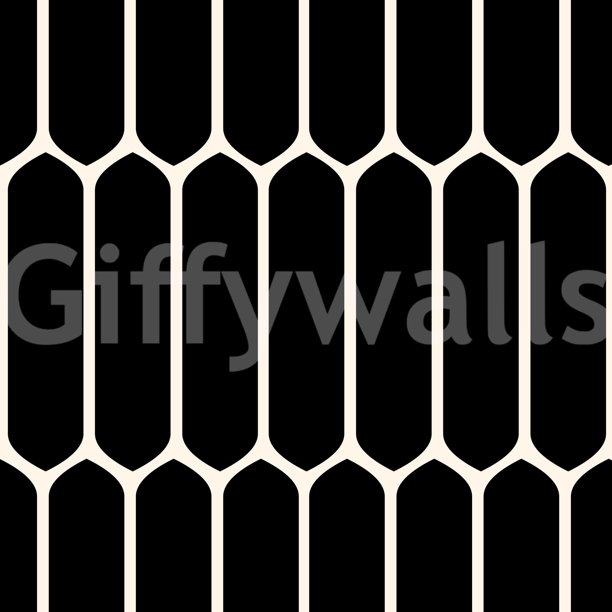 Monochrome Geometric Elongated Hexagon Pattern Wallpaper⁠