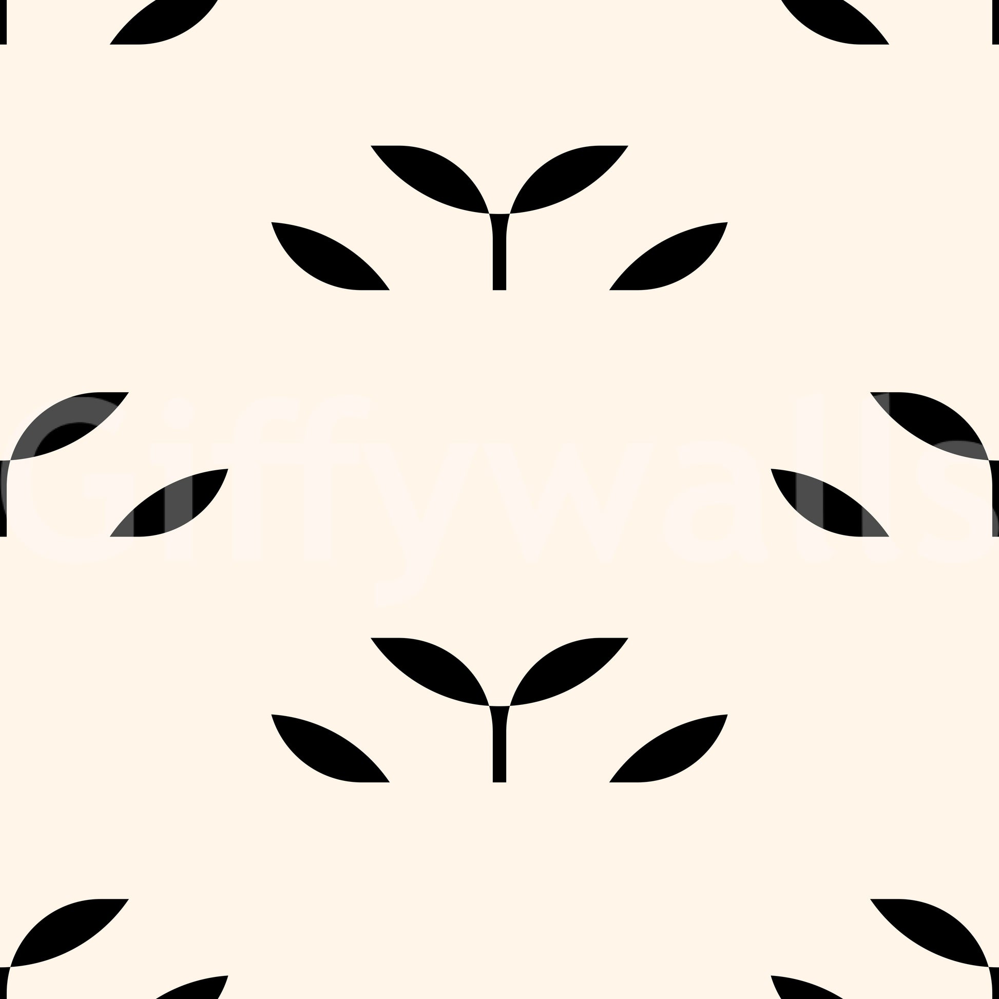 Minimalist Black Leaf Motif Wallpaper⁠