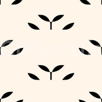 Minimalist Black Leaf Motif Wallpaper⁠