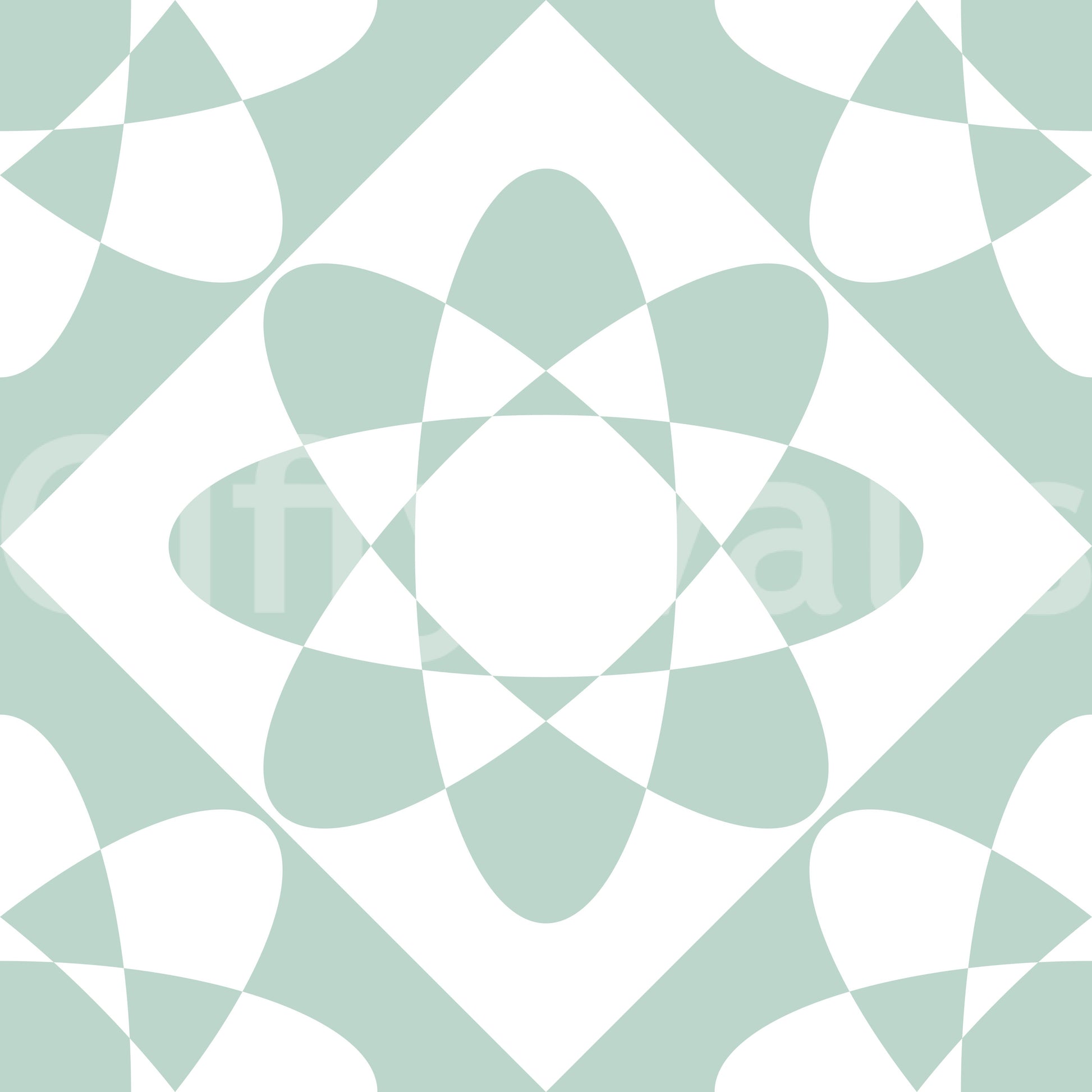 Sage Geometric Petal Grid Wallpaper⁠