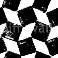 Monochrome Square Brushwork Wallpaper⁠