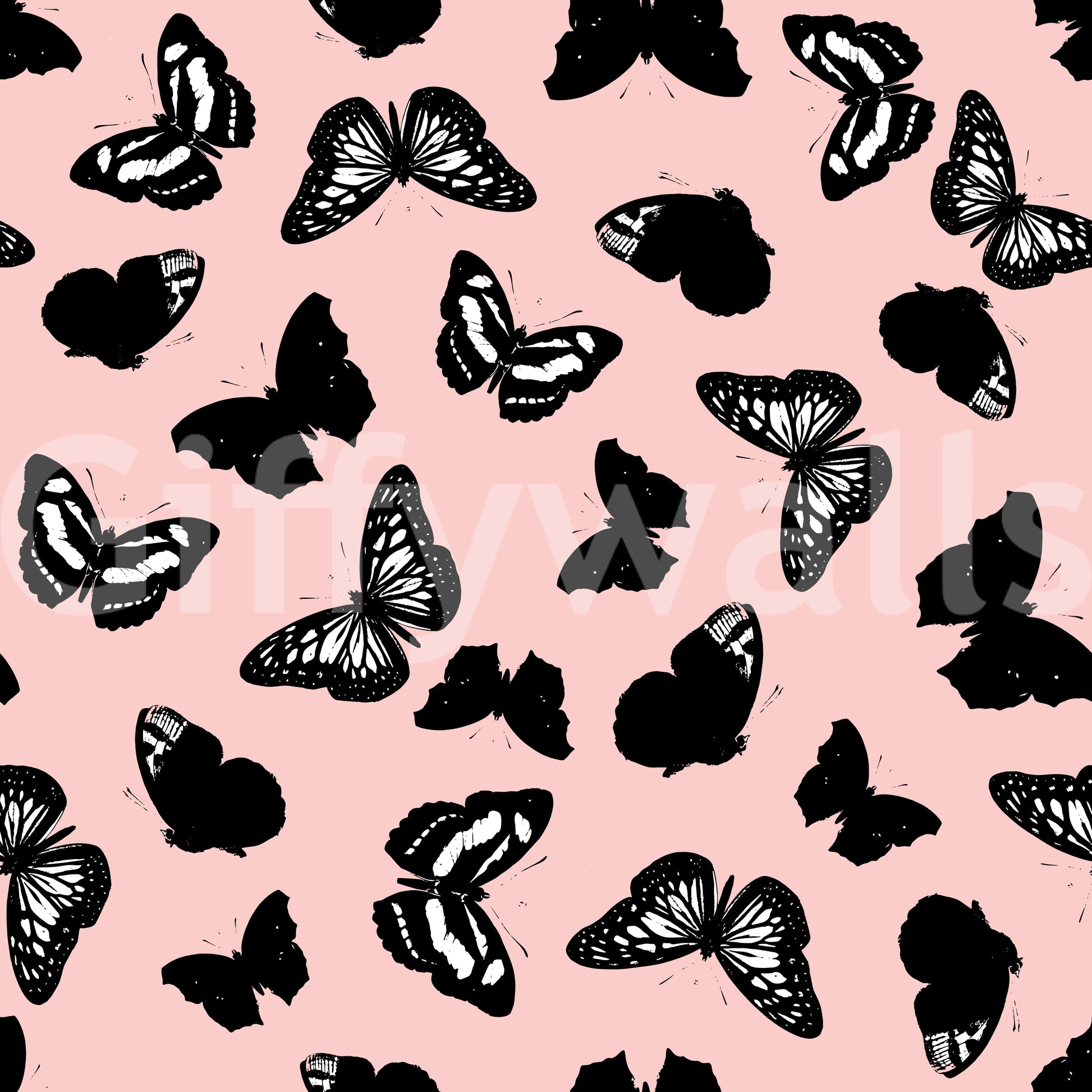 Monochrome Butterfly Flight Wallpaper⁠
