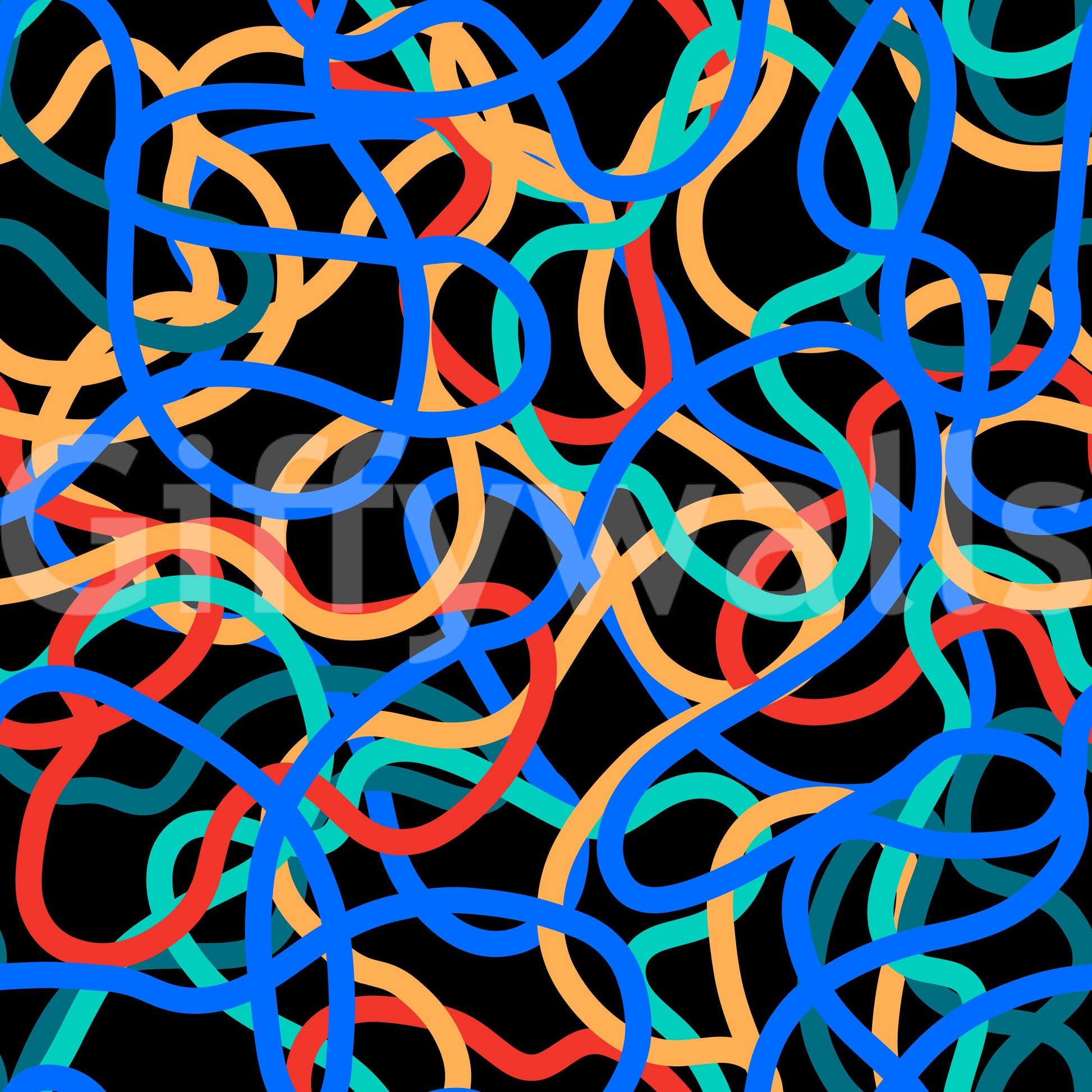 Interwoven Retro Curves Wallpaper⁠