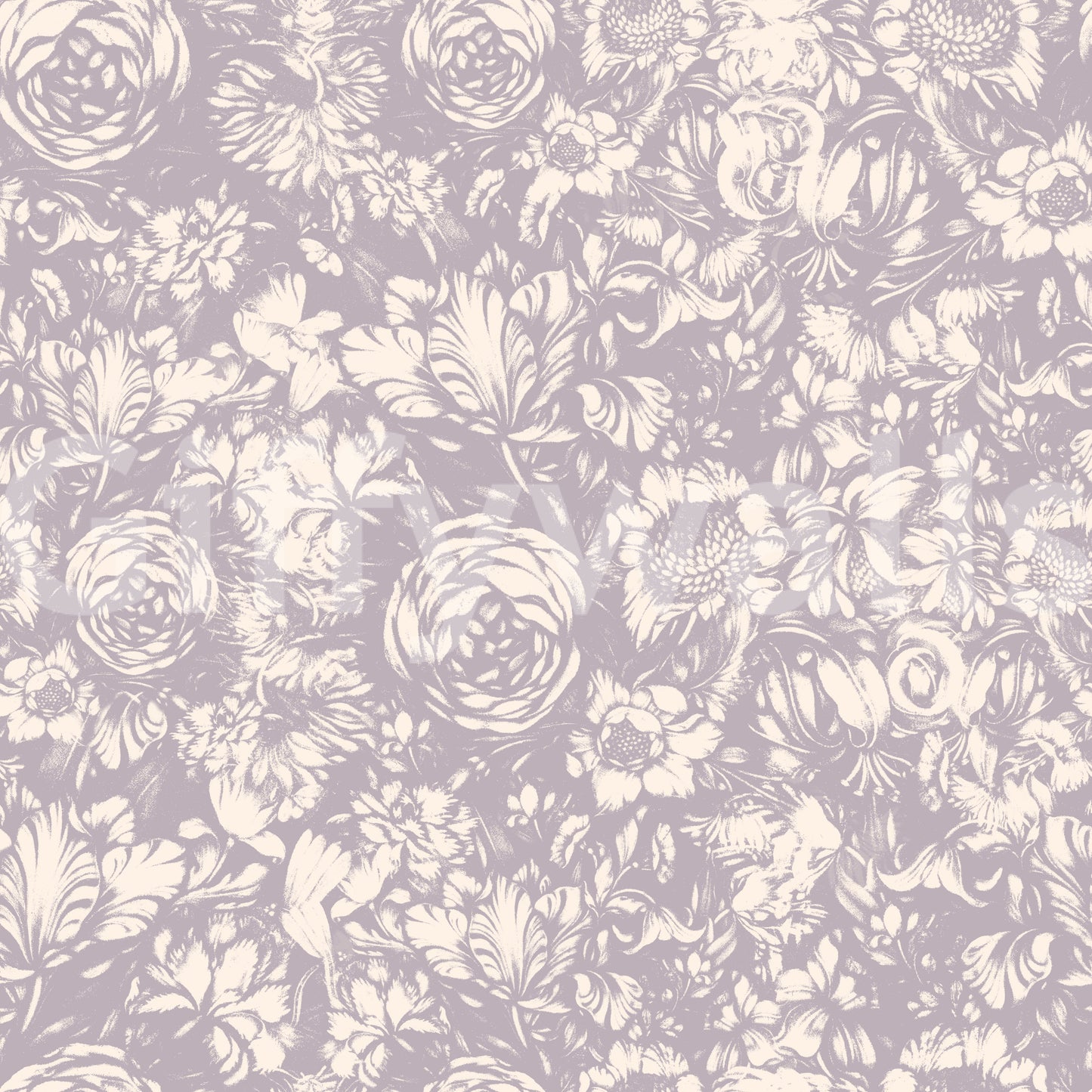 Monochrome Floral Engraving Wallpaper⁠