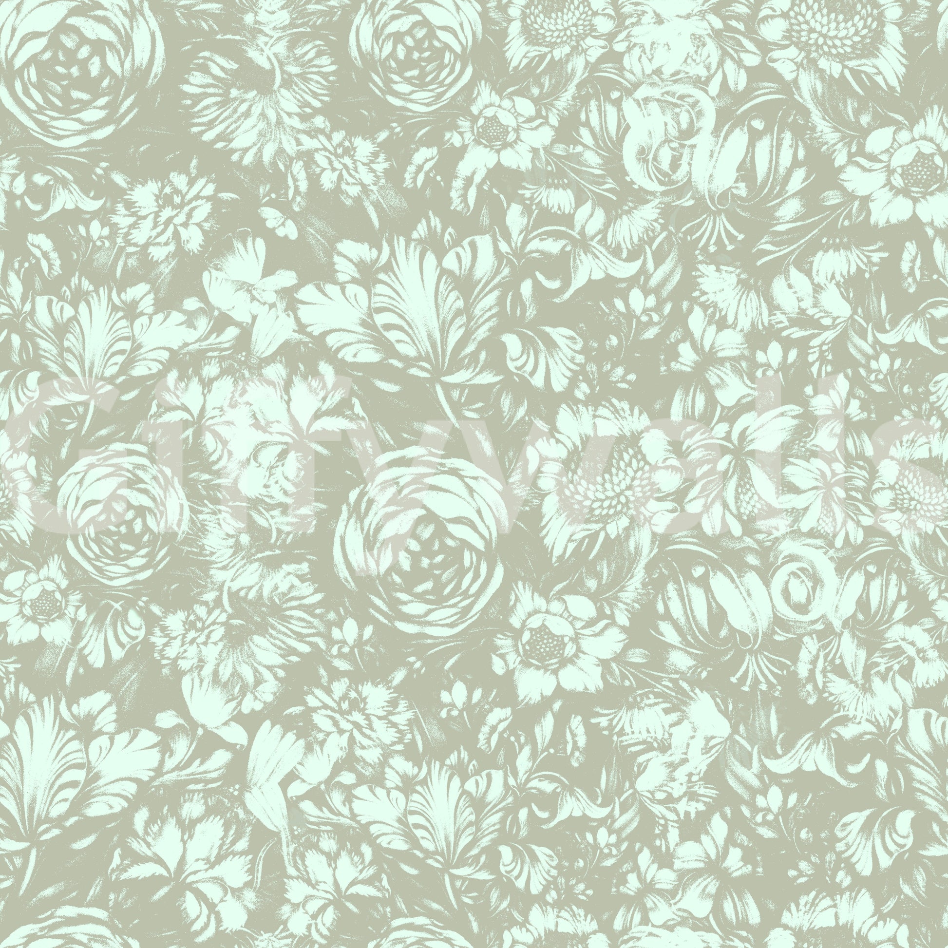 Heritage Floral Line Art Design Wallpaper⁠