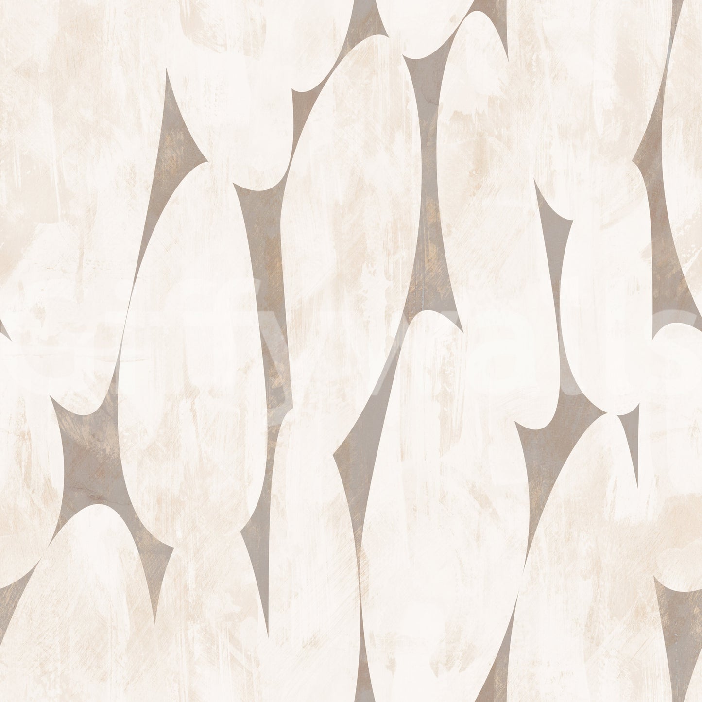 Abstract Cream and Taupe Geometric Shapes Wallpaper⁠