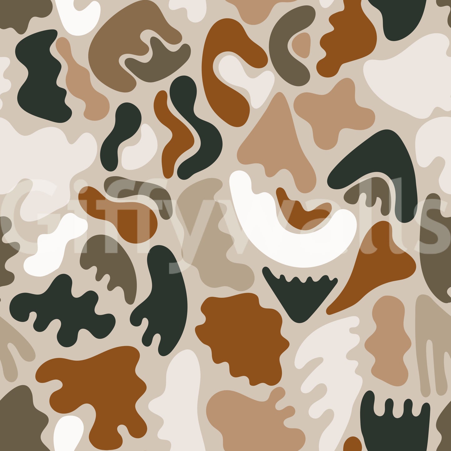 Abstract Organic Earthy Shapes Wall Mural