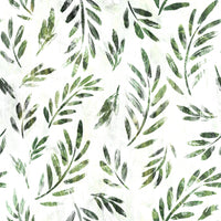 Rustic Botanical Green Leaves Wallpaper⁠