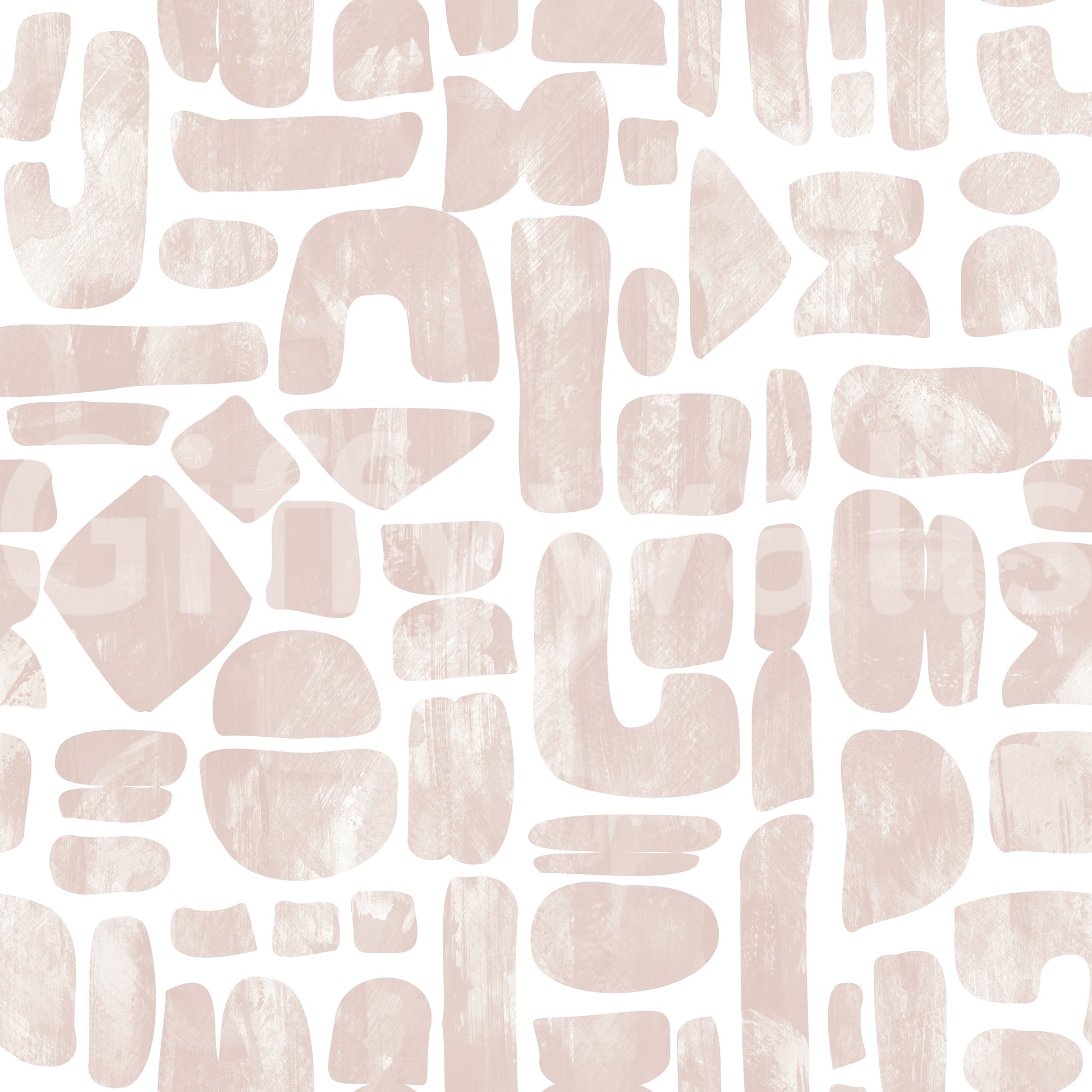 Abstract Painted Shapes in Blush Wallpaper⁠