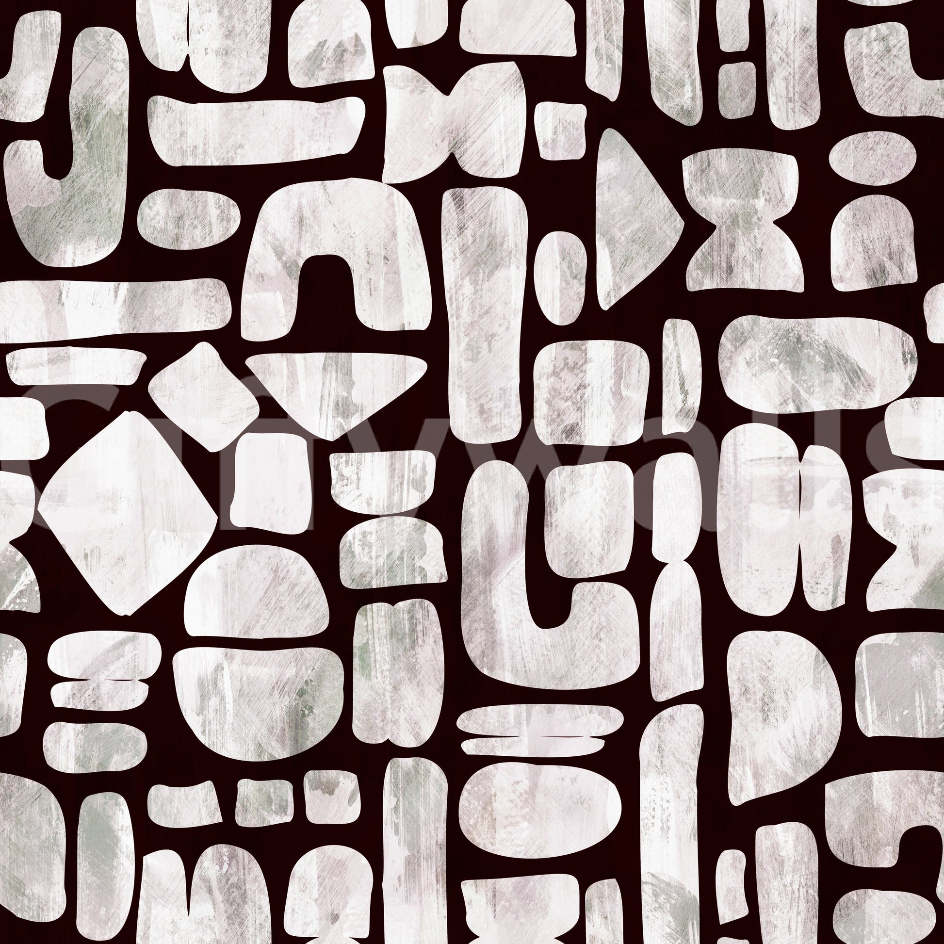 Abstract Painted Shapes Pattern Wallpaper⁠