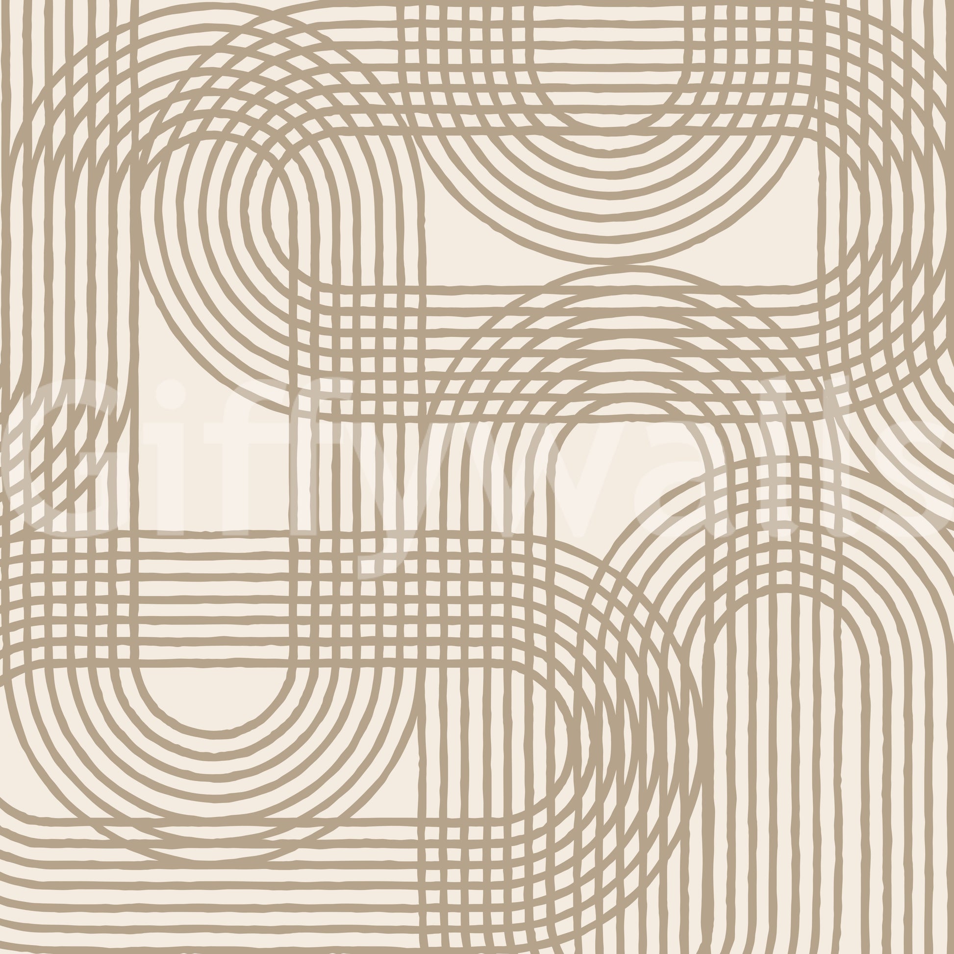 Abstract Organic Linear Grid Art Wall Mural