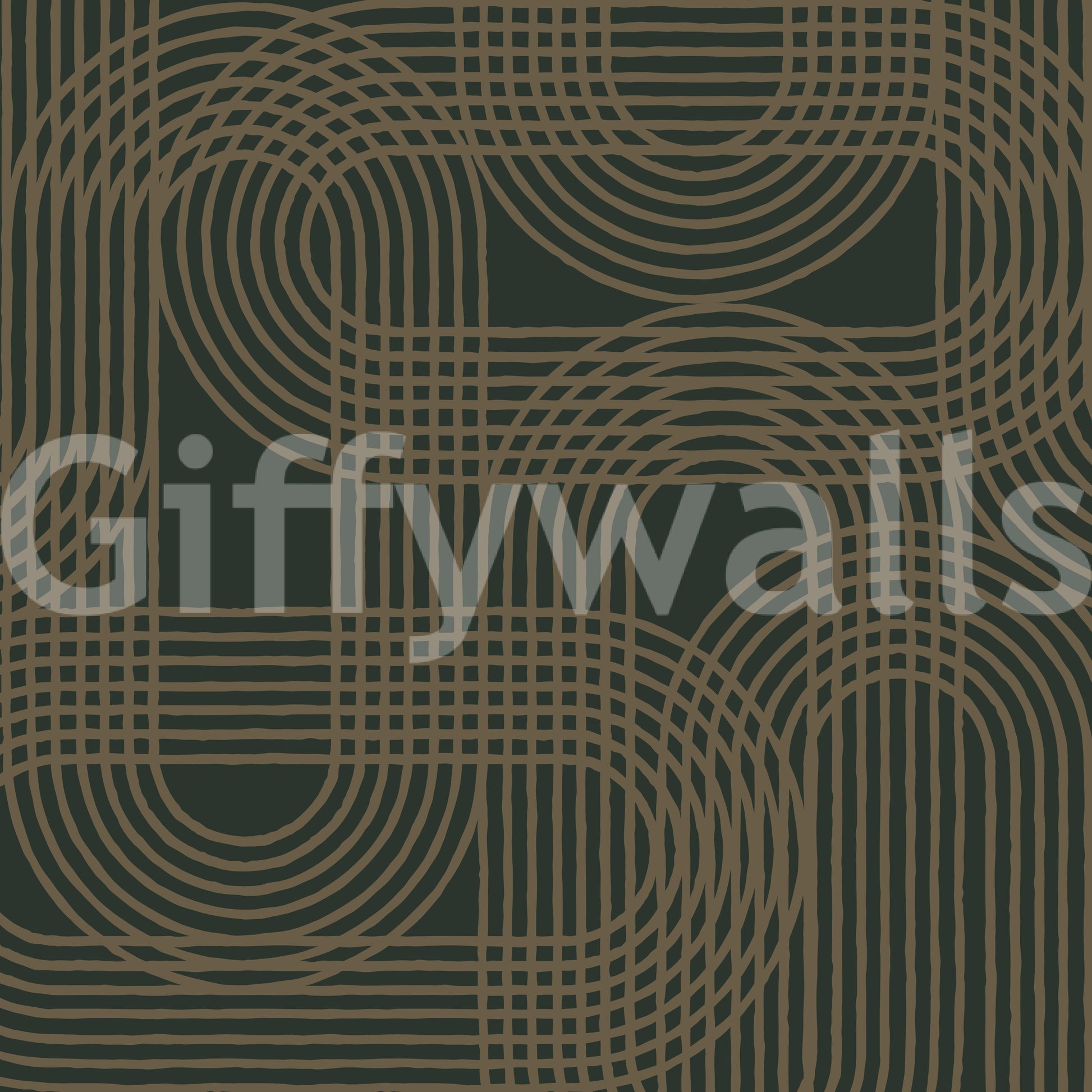 Minimalist Bronze Grid Wall Mural