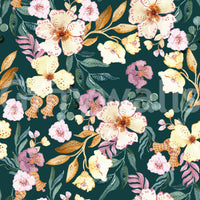 Midnight Botanical Bloom Art Wallpaper⁠