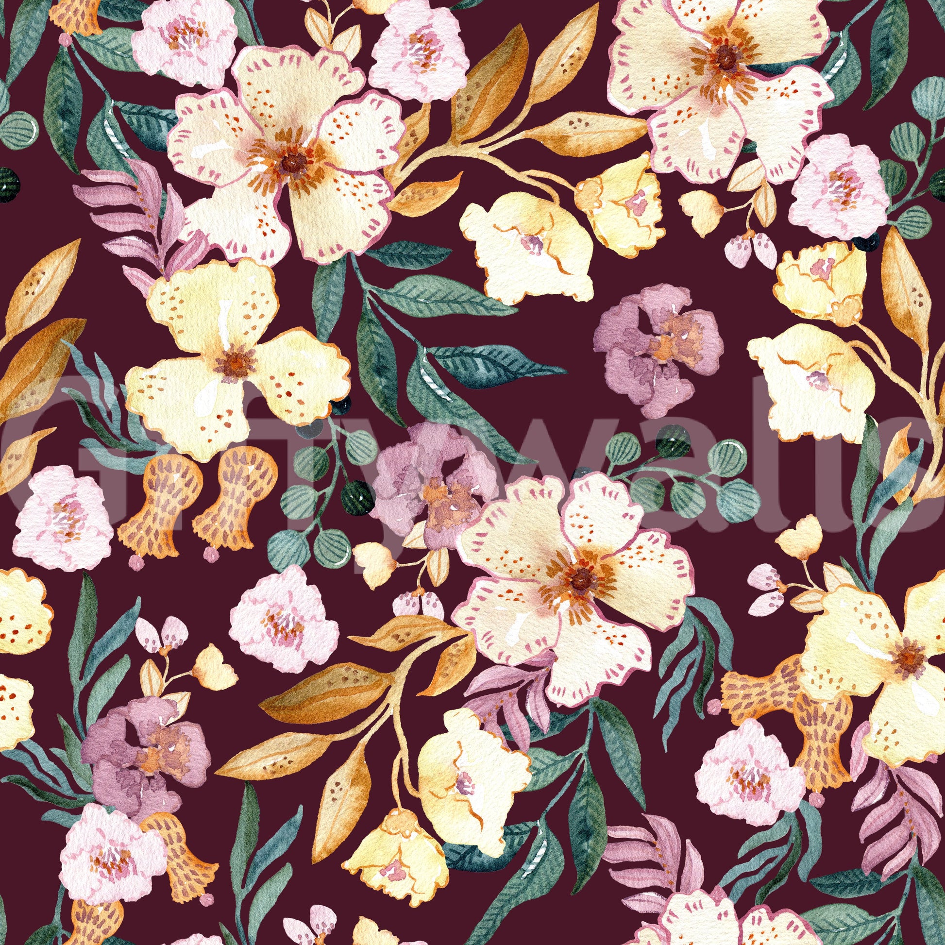 Rustic Garden Watercolor Wallpaper⁠