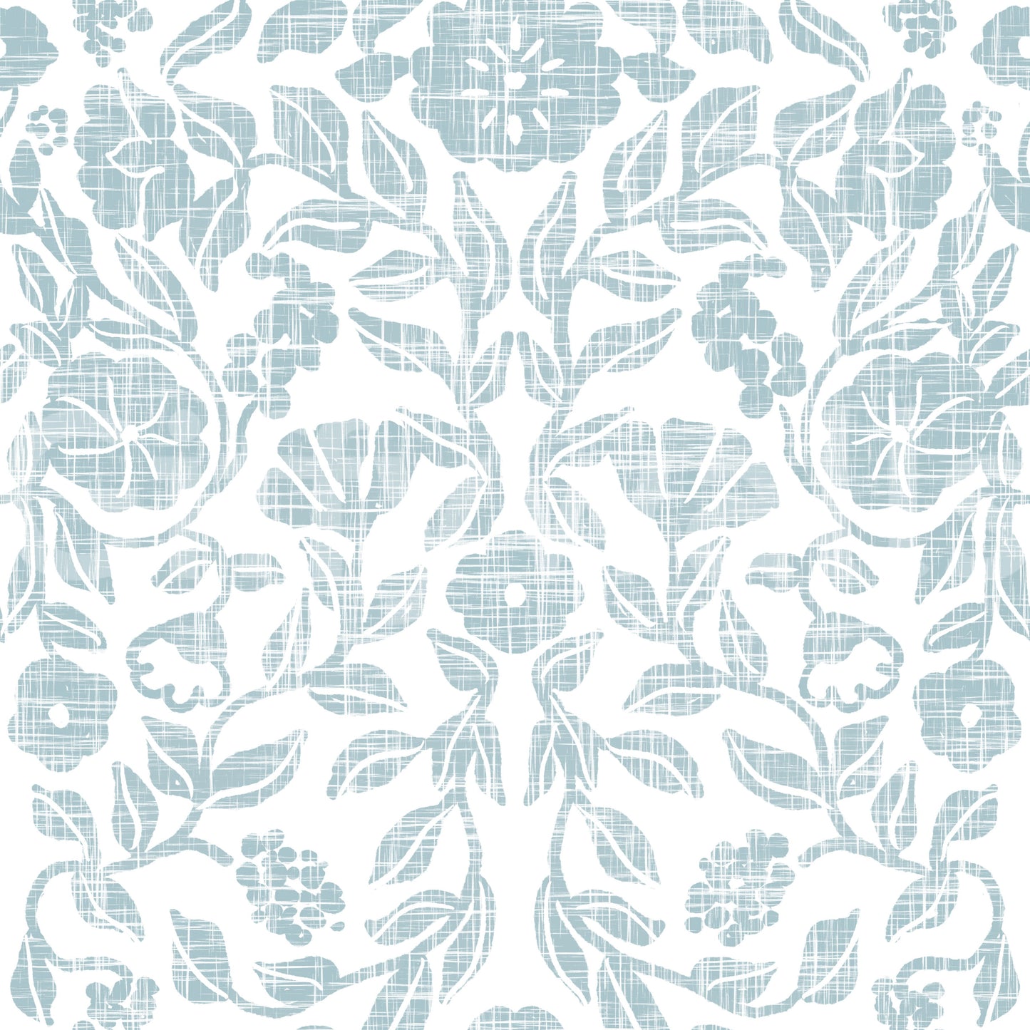 Textured Pastel Botanical Damask Wallpaper⁠