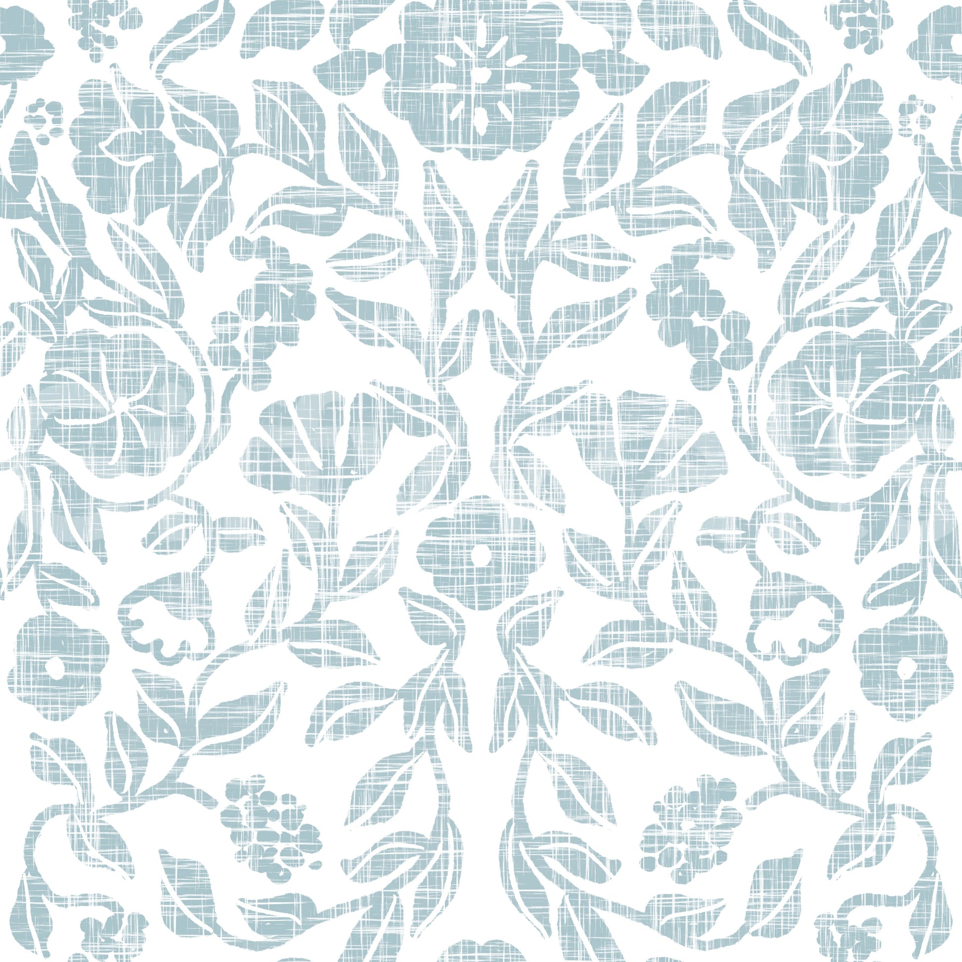 Textured Pastel Botanical Damask Wallpaper⁠