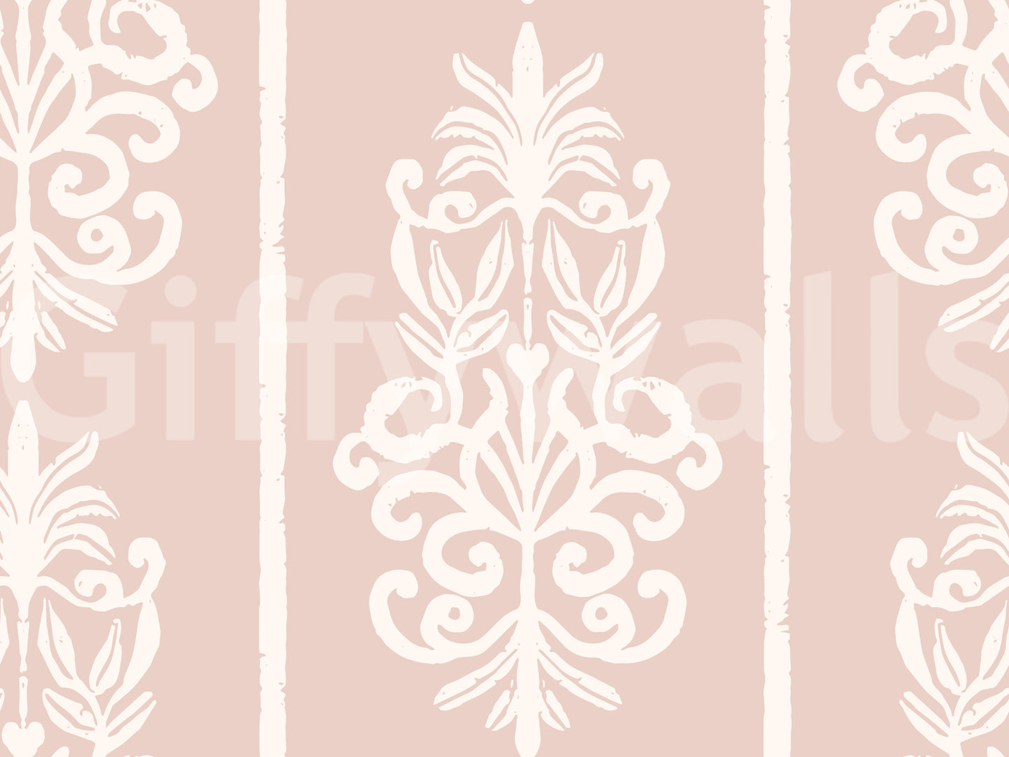 Blush Damask Striped Motif Wallpaper⁠