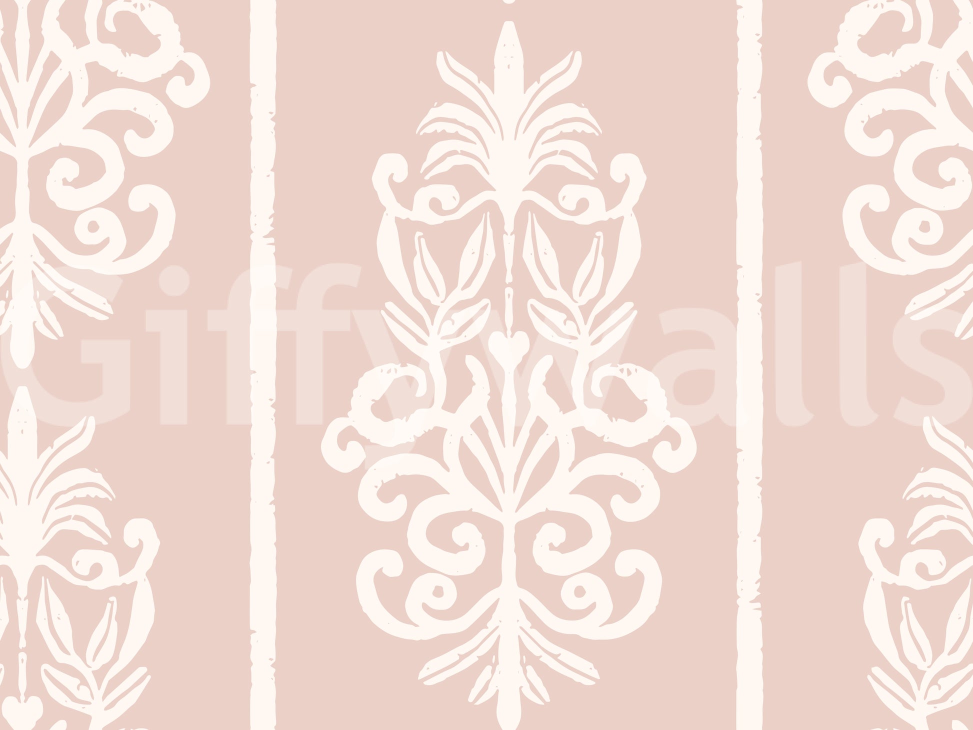 Blush Damask Striped Motif Wallpaper⁠