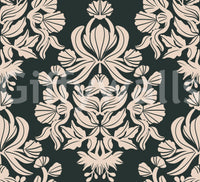 Creamy Damask Flora Wallpaper⁠