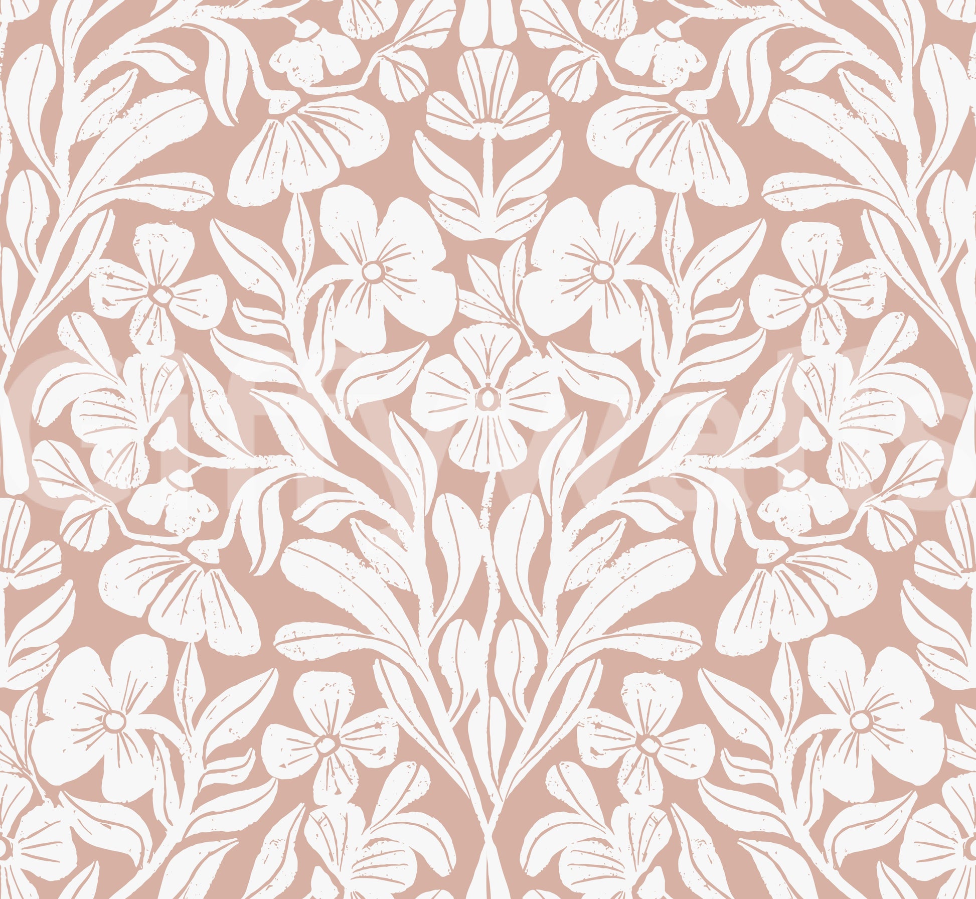 Vintage Blush Floral Damask Wallpaper⁠