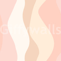 Soft Blush Wavy Stripes Wallpaper⁠