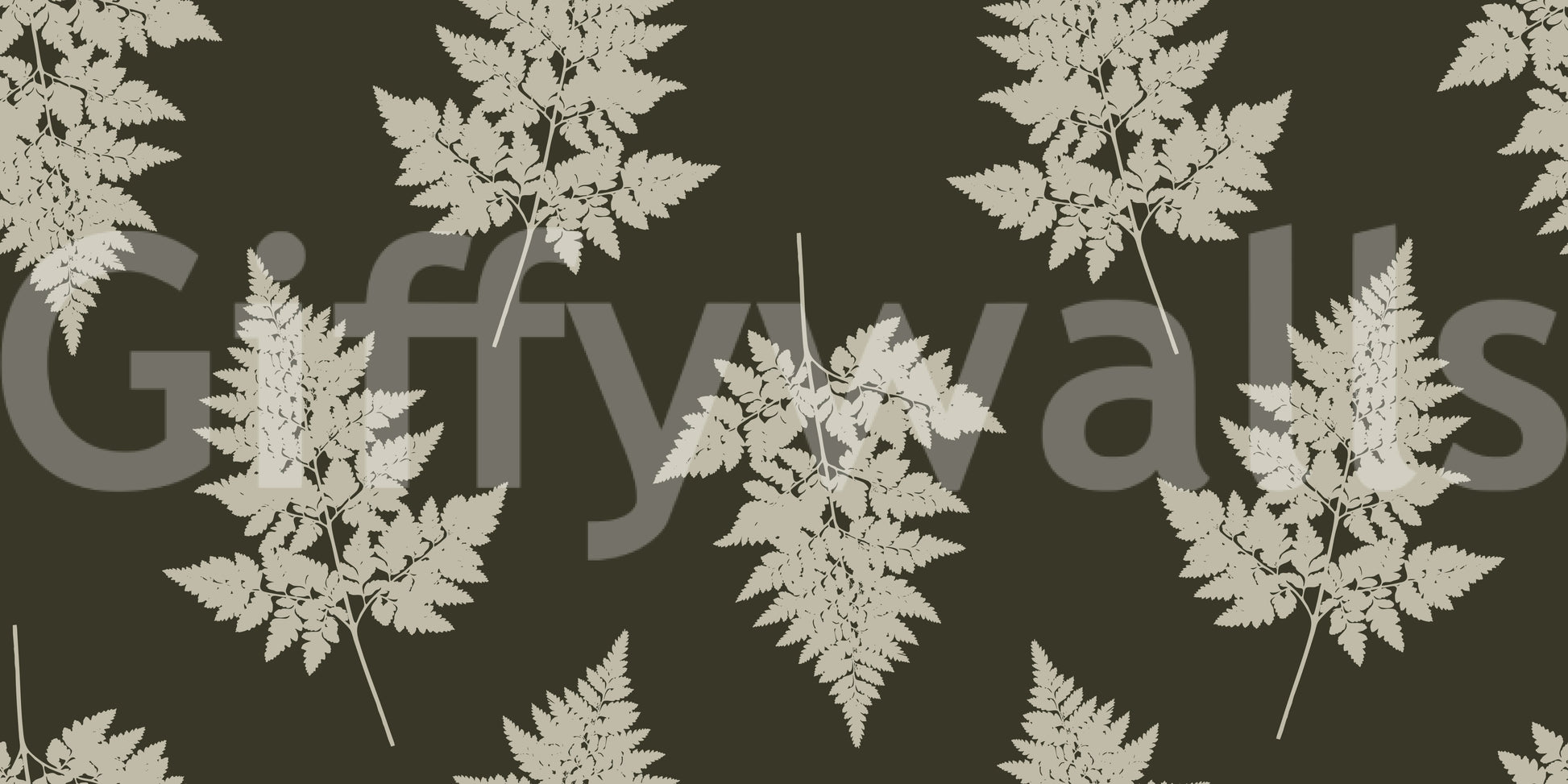 Minimalist Woodland Leaf Motif Wallpaper⁠