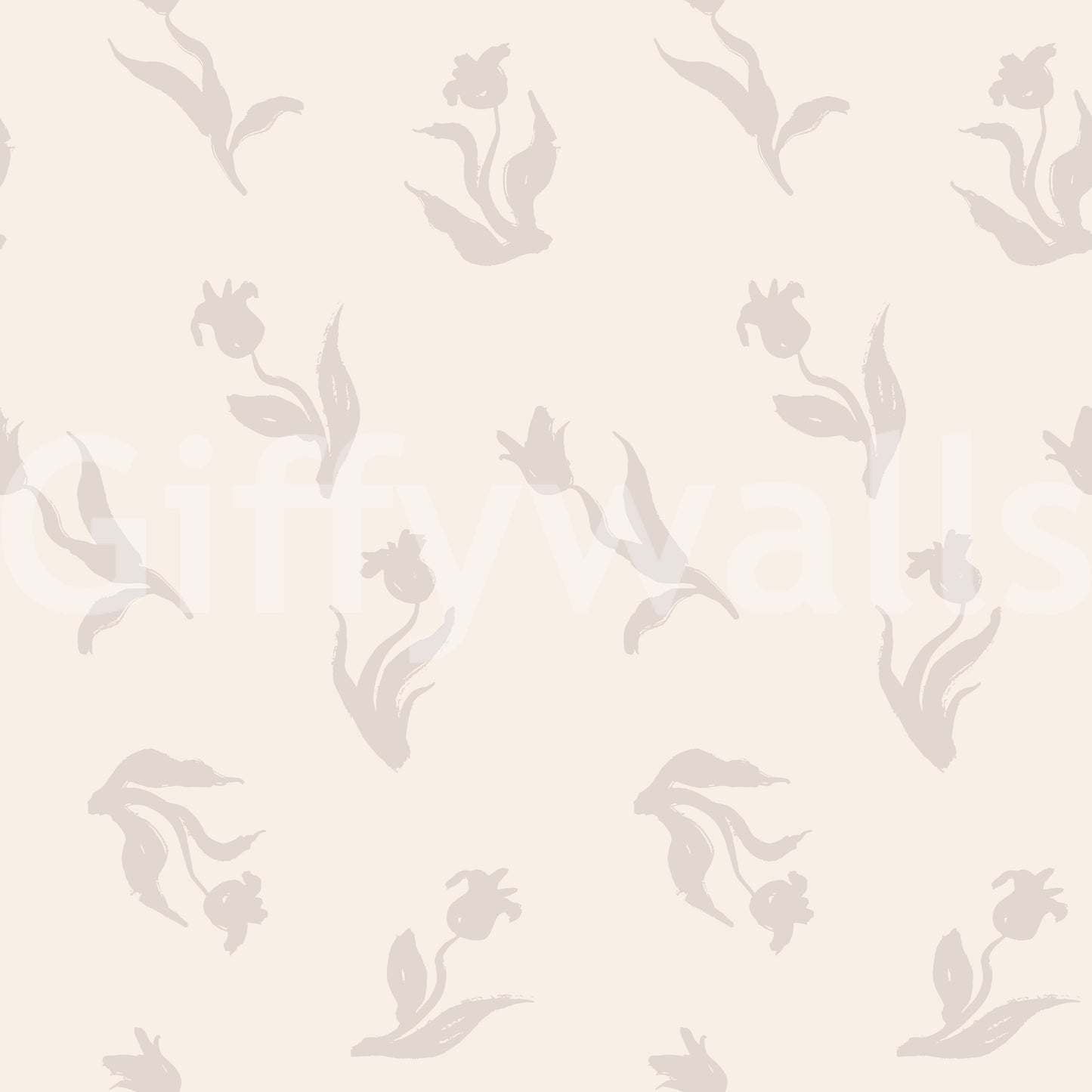 Minimalist Tulip Brushstroke Pattern Wallpaper⁠