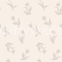 Minimalist Tulip Brushstroke Pattern Wallpaper⁠