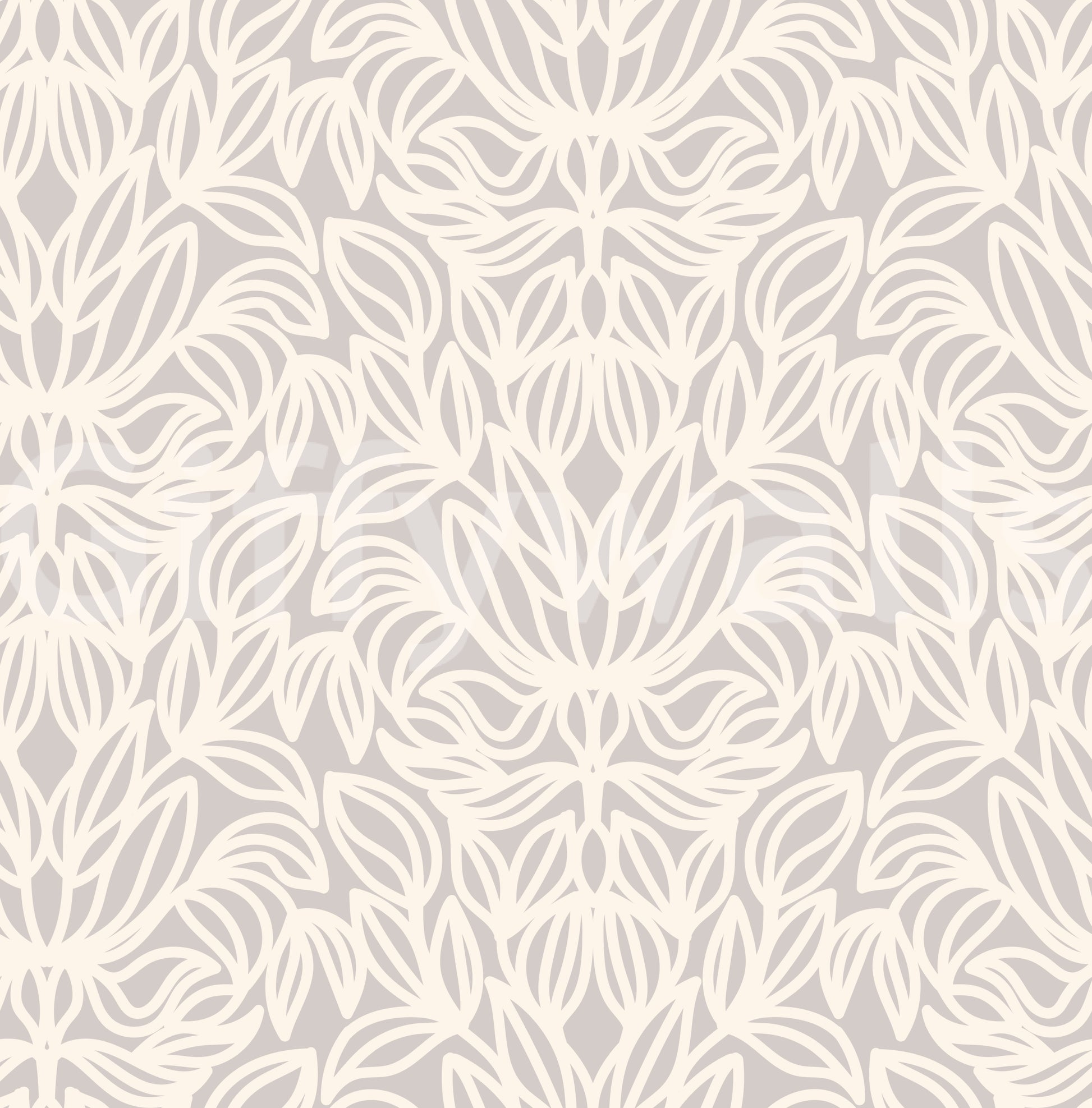 Minimalist Botanical Damask Wallpaper⁠