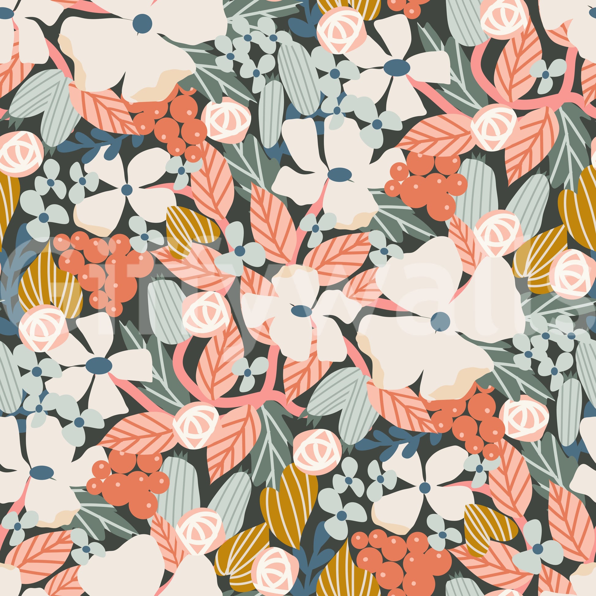 Botanical Garden Harvest Pattern Wallpaper⁠
