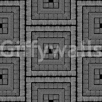 Abstract Hand-Drawn Linear Square Motif Wallpaper⁠