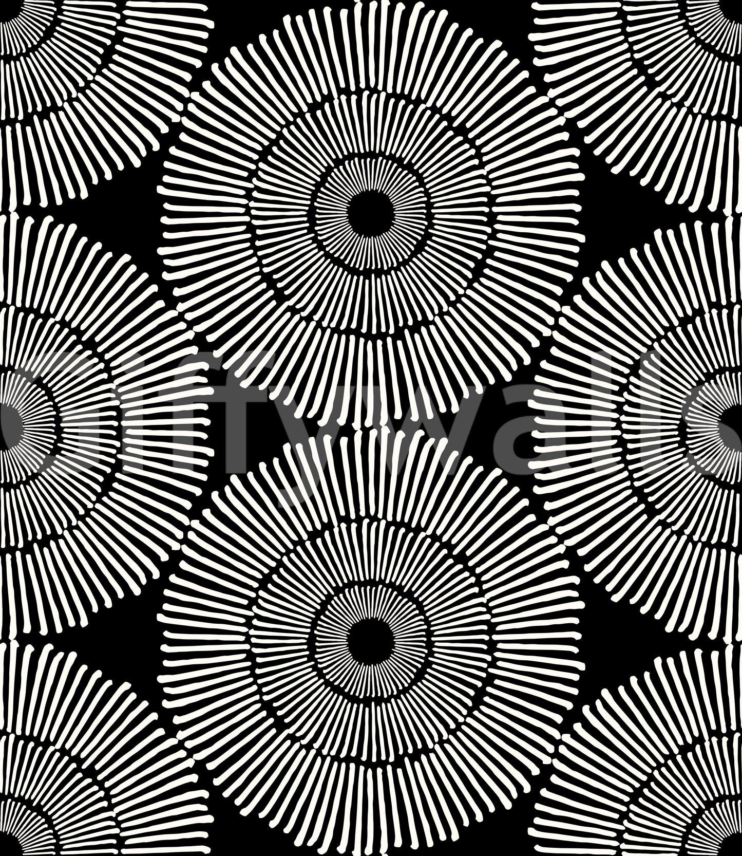 Modernist Painterly Orbit Geometric Motif Wallpaper⁠