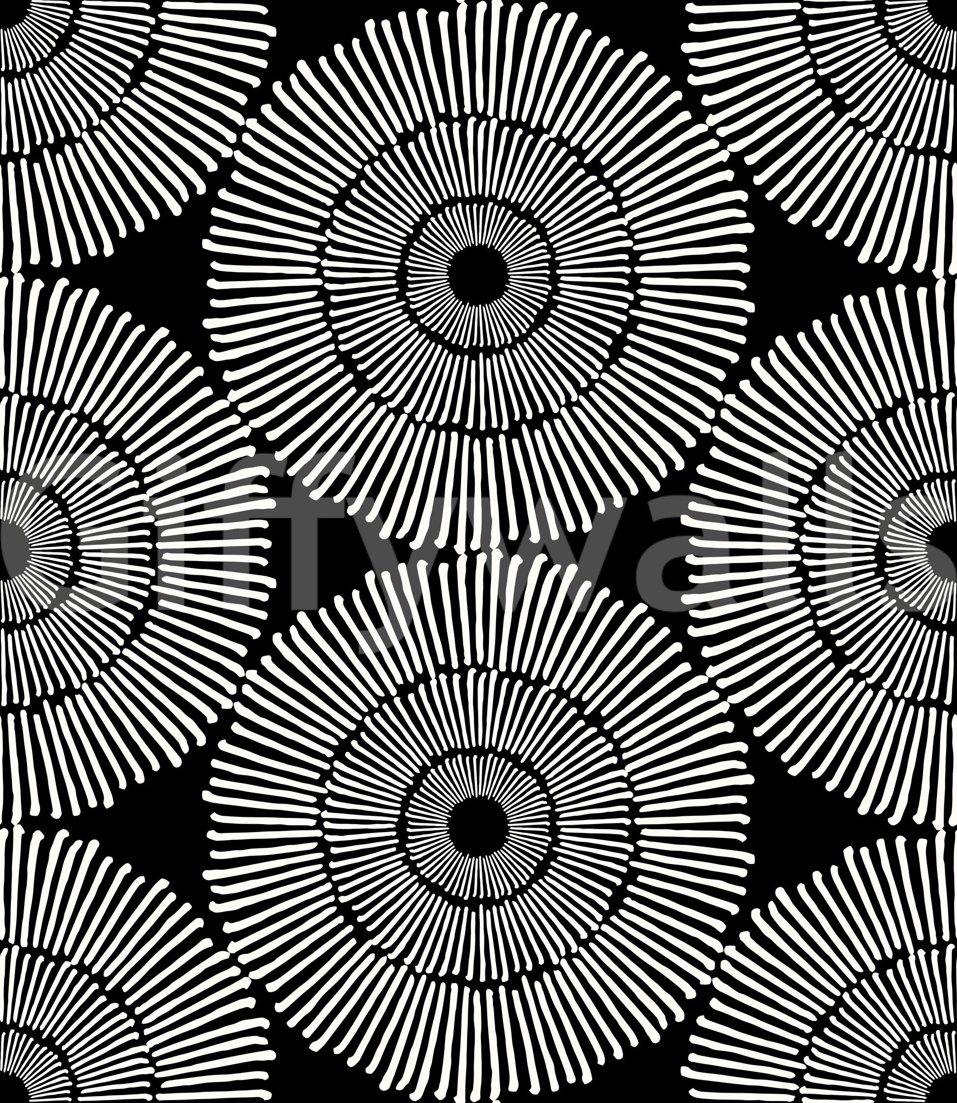 Modernist Painterly Orbit Geometric Motif Wallpaper⁠