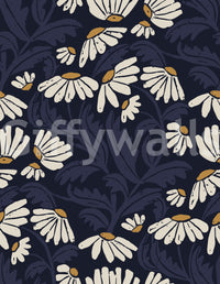 Midnight Daisy Folk Meadow Wallpaper⁠