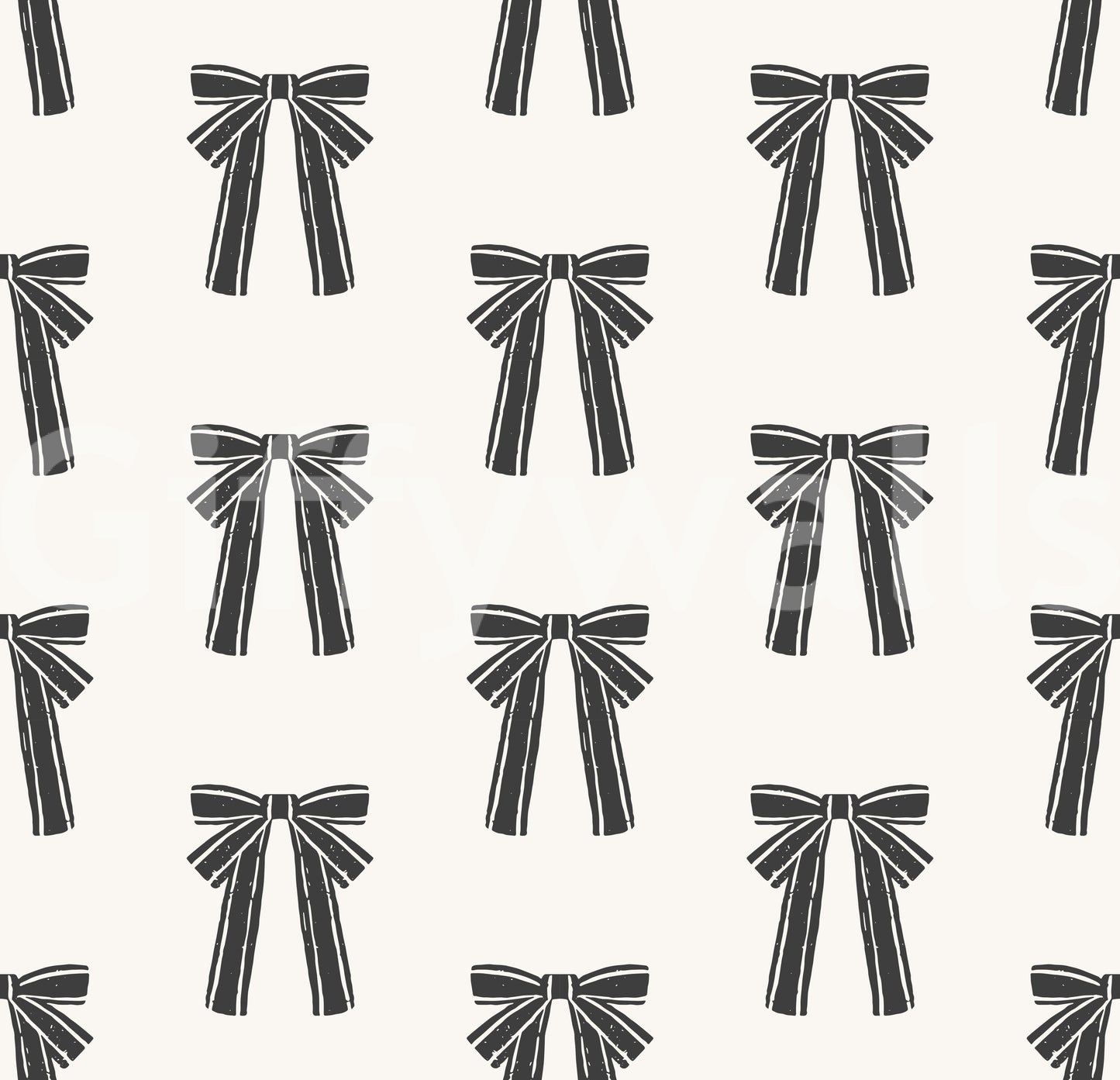 Charming Hand-Drawn Bow Repeat Pattern Wallpaper⁠