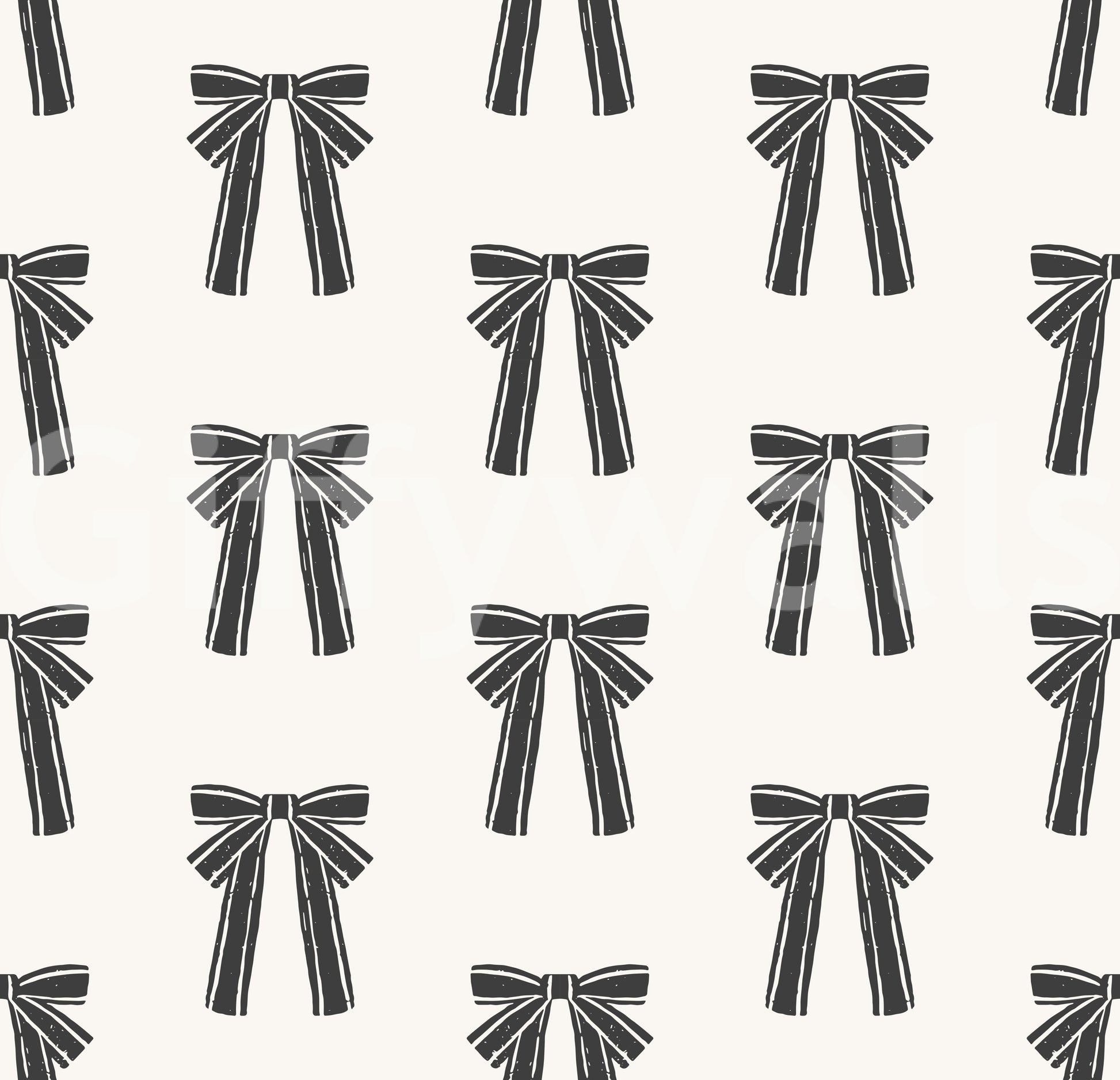 Charming Hand-Drawn Bow Repeat Pattern Wallpaper⁠