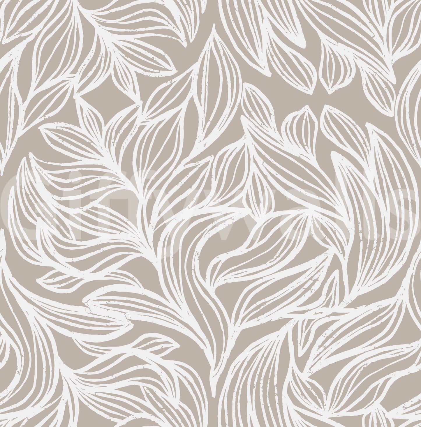 Serene Linear Foliage in Taupe Wallpaper⁠