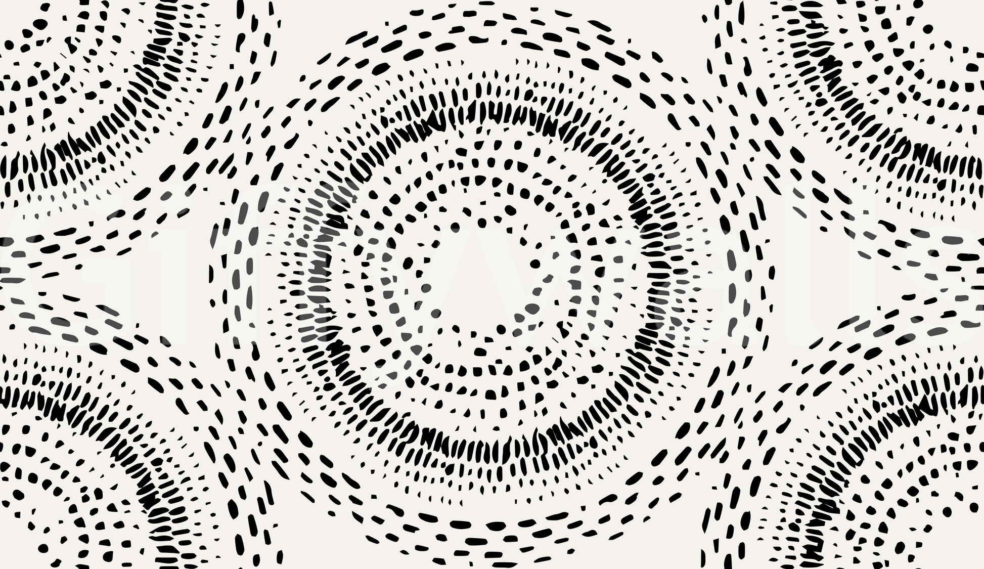 Black and Cream Dotted Mandala Radiance Wallpaper⁠