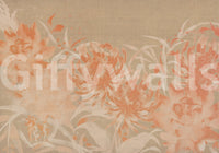 Minimalist Painted Chrysanthemum Mural Wall Mural