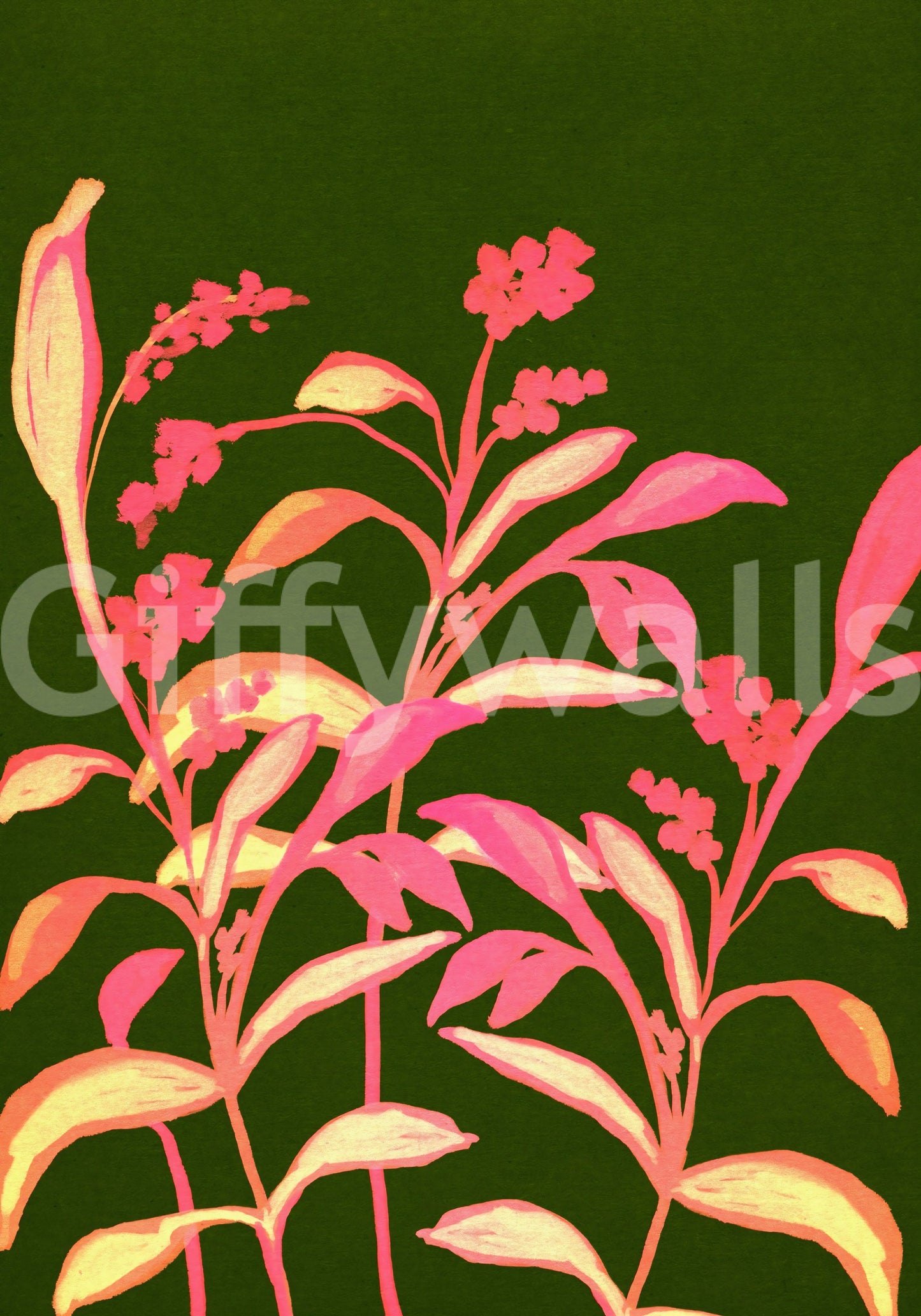 Painterly Spring Bloom Motif Wall Mural