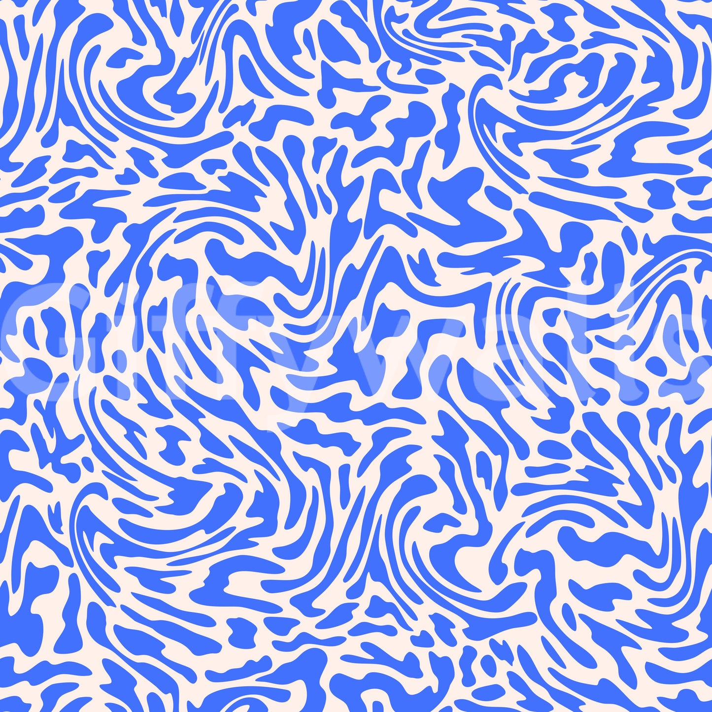 Vibrant Cobalt Swirl Pattern Wallpaper⁠