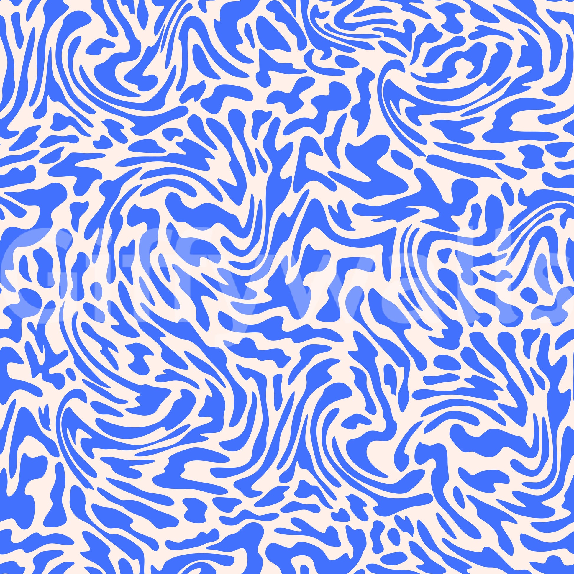 Vibrant Cobalt Swirl Pattern Wallpaper⁠